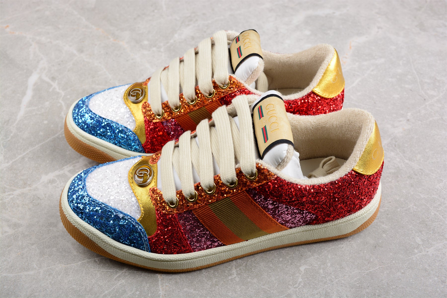 Gucci Glitter-Embellished Screener Sneakers - Best Reps Website 2025