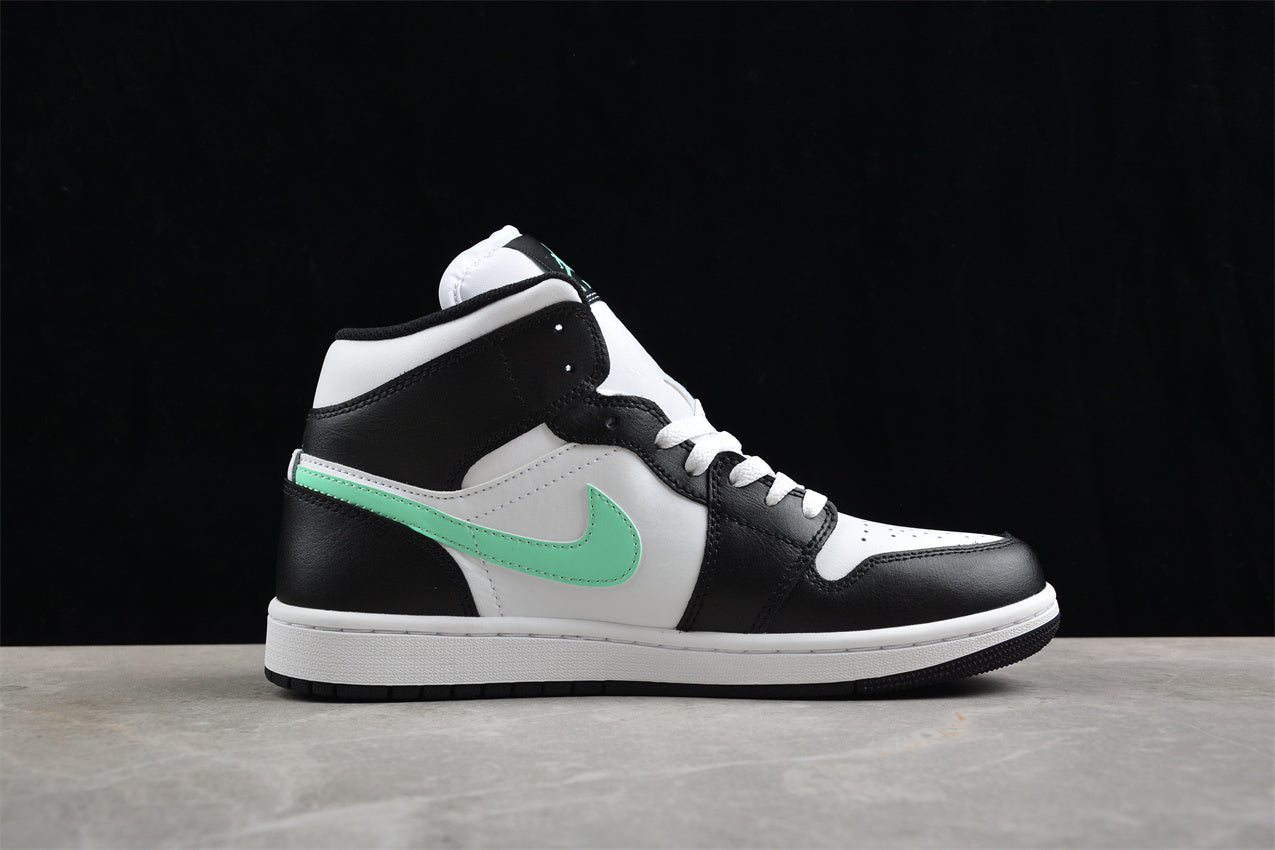 Nike Air Jordan 1 Mid "Green Glow White Black" - Best Reps Website 2025