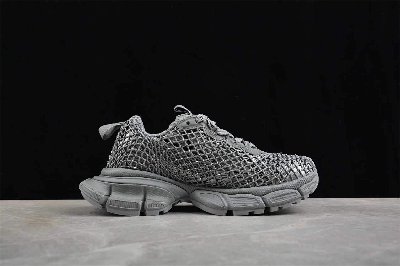 Balenciaga 3XL Fishnet Sneakers – Silver - Best Reps Website 2025