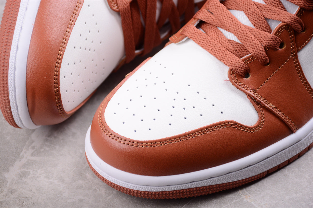 Nike Air Jordan 1 Mid "Dusty Peach Sail White Night Maroon" - Best Reps Website 2025