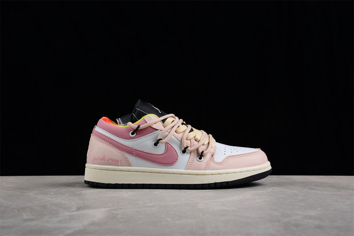 Air Jordan 1 Low FZBB Vintage Basketball Shoes GS "Pink Rose"