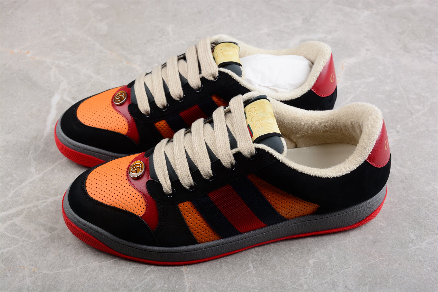 Gucci Screener Trainer, Orange Leather, Tiger Limited Edition - Best Reps Website 2025