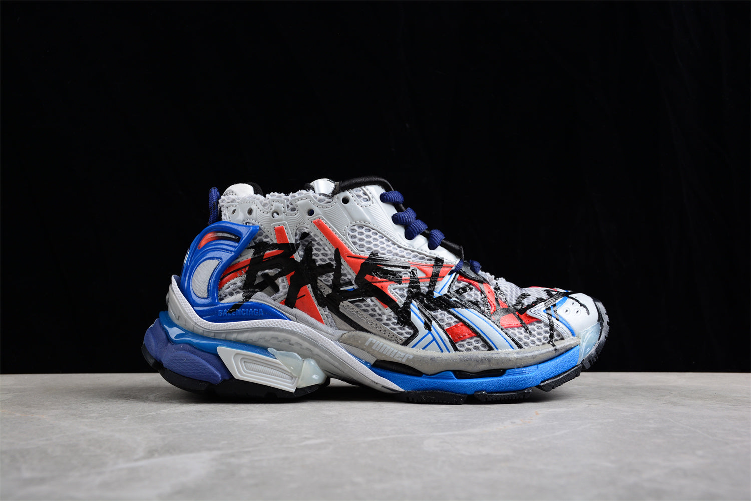 Balenciaga Runner 7.0 – Blue/Orange Graffiti - Best Reps Website 2025