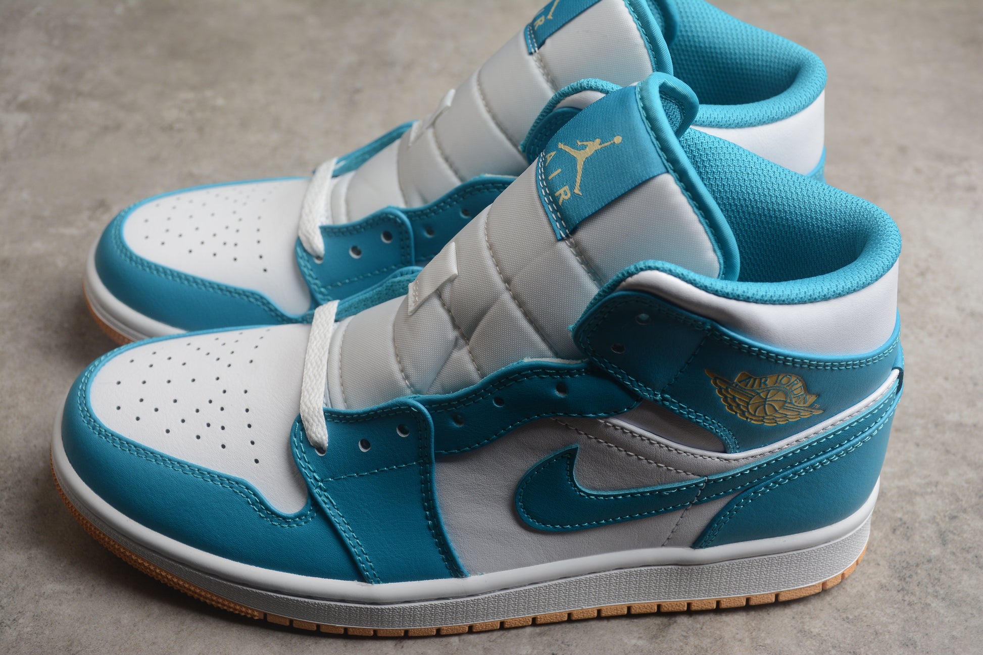 Nike Air Jordan 1 Mid "Aquatone Celestial Gold White" - Best Reps Website 2025
