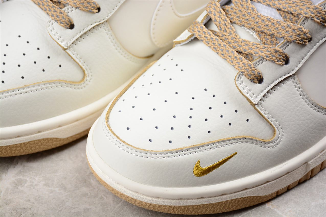 Nike Dunk Low Unisex Basketball Sneakers in Ivory/Brown - Best Reps Website 2025