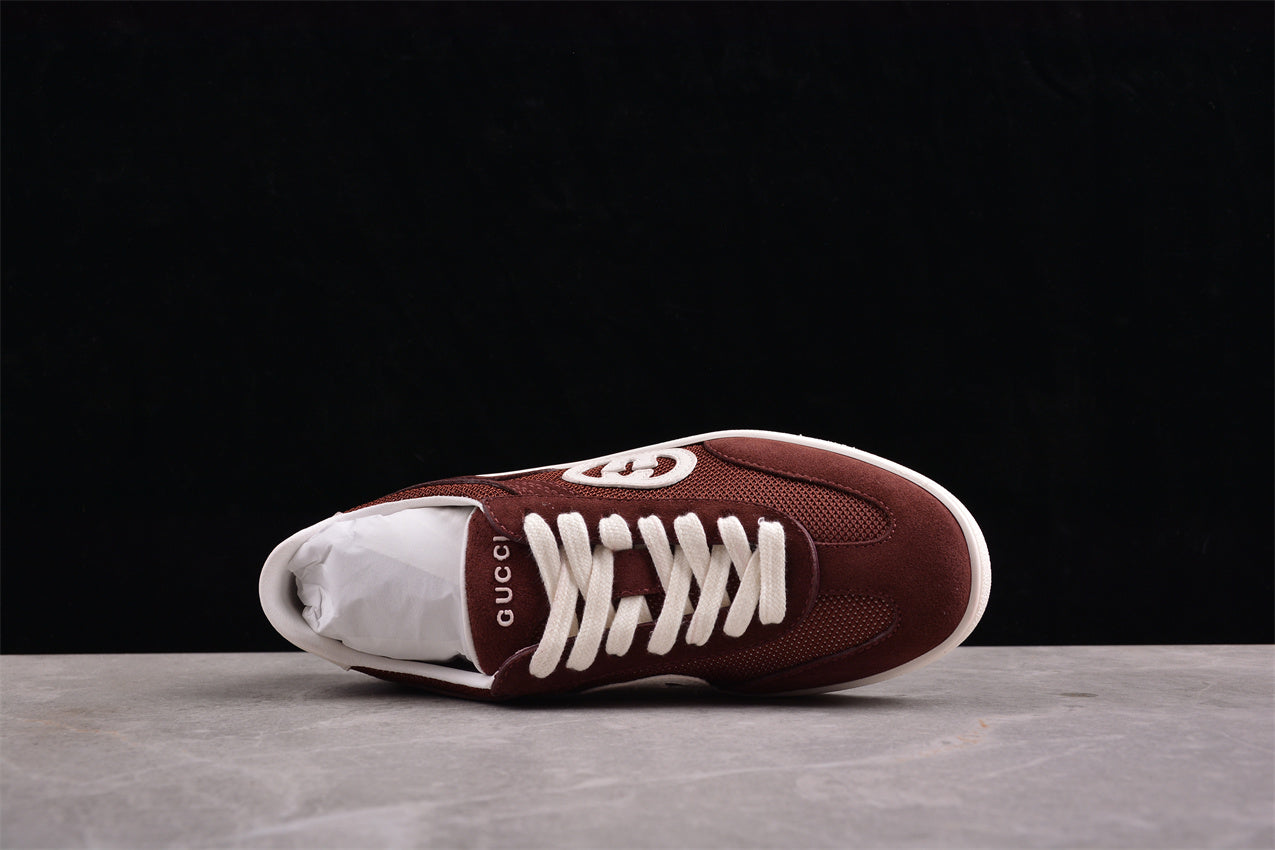 Gucci Interlocking G Brown Suede Low Top Sneakers - Best Reps Website 2025