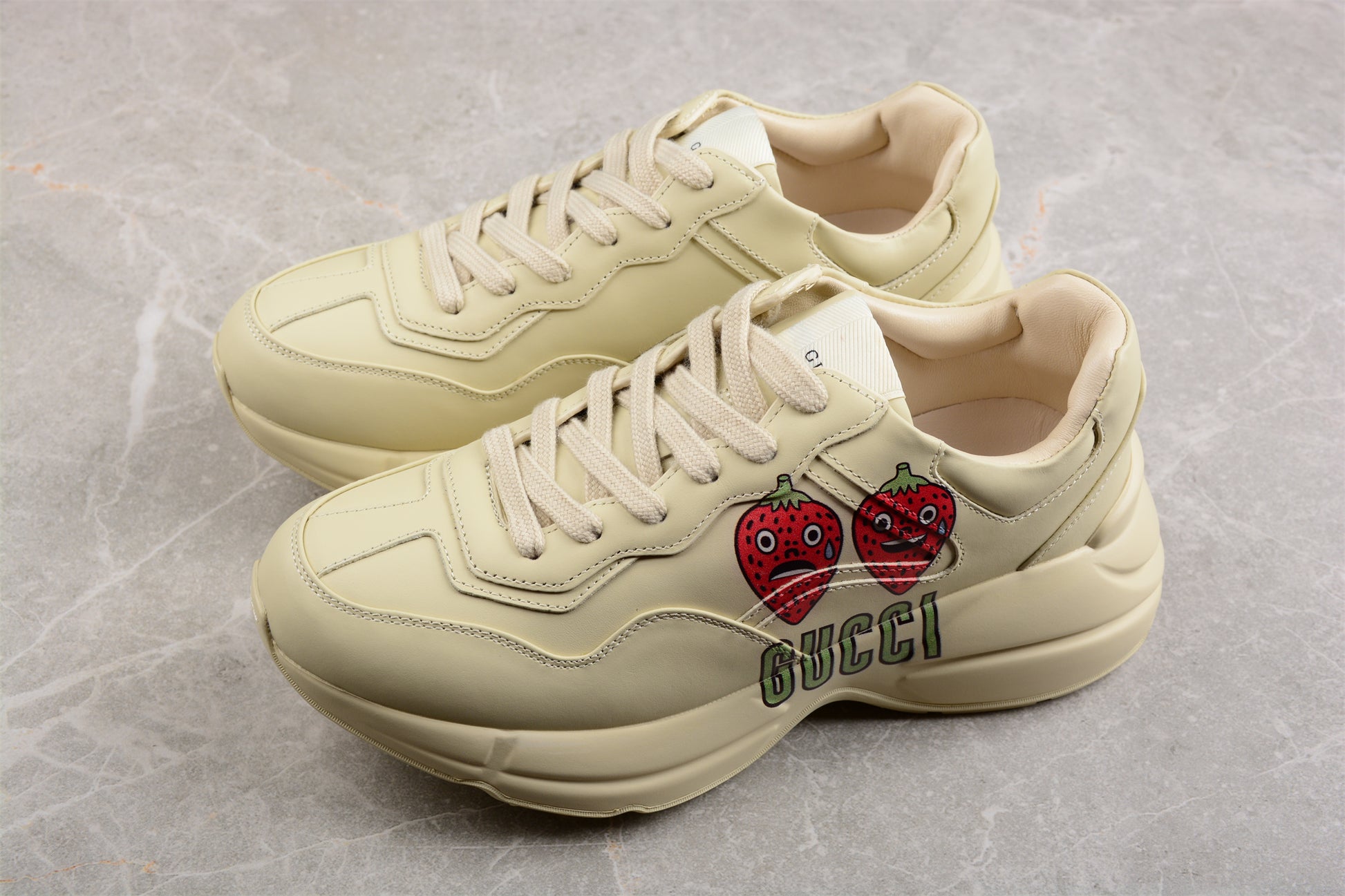 Gucci Rhyton Sneaker With Strawberry Print 'Ivory White' - Best Reps Website 2025
