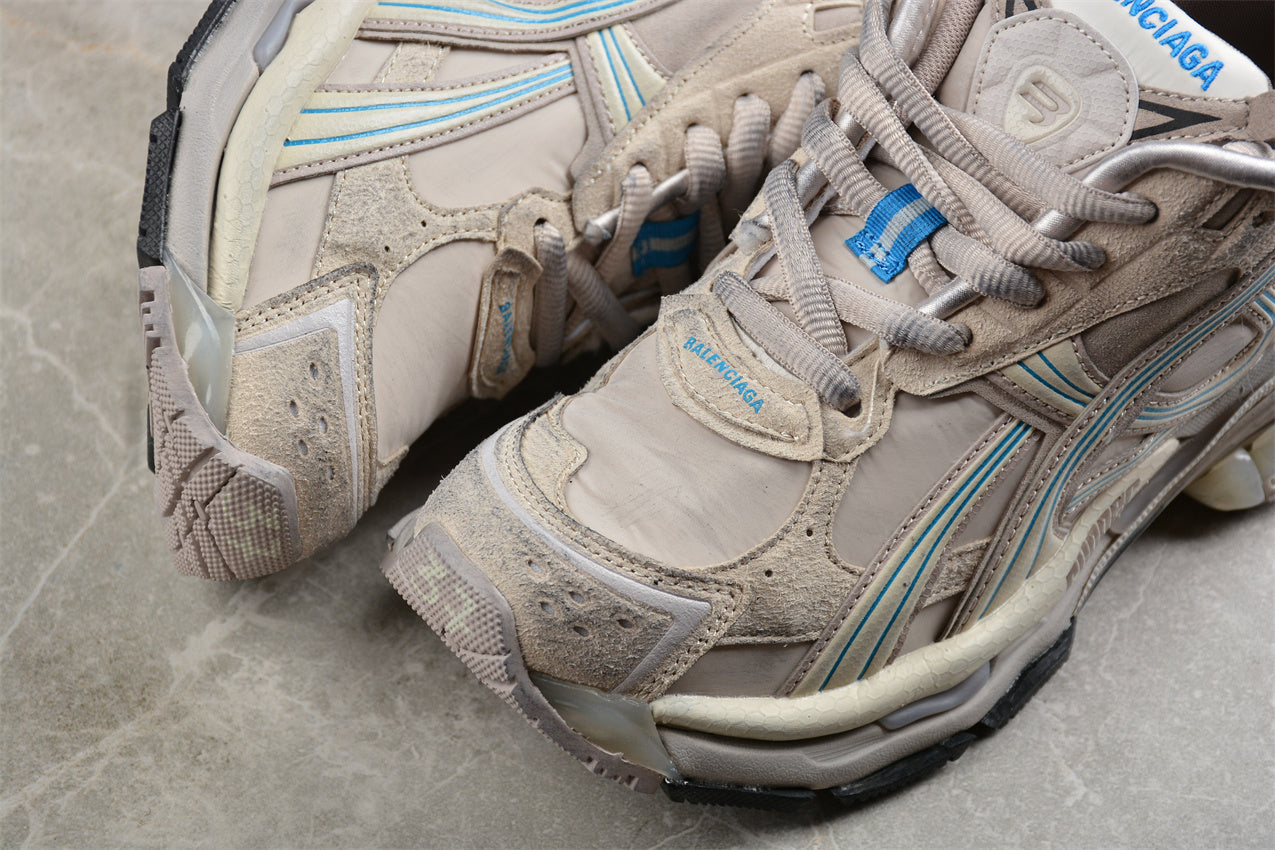 Balenciaga Women's Runner Sneaker in Taupe/Blue - Best Reps Website 2025