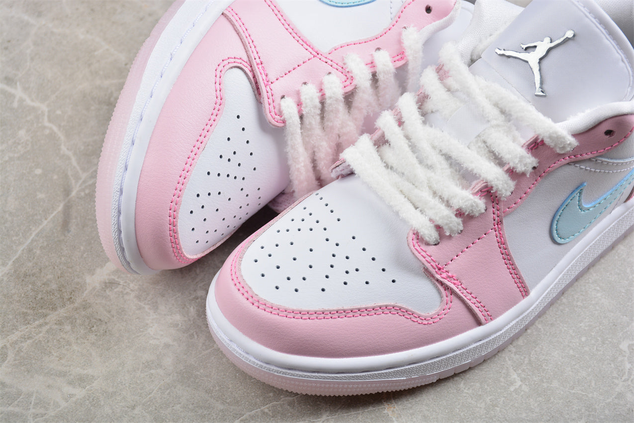 NIKE AIR JORDAN 1 LOW “White/Pink Foam/Glacier Blue”