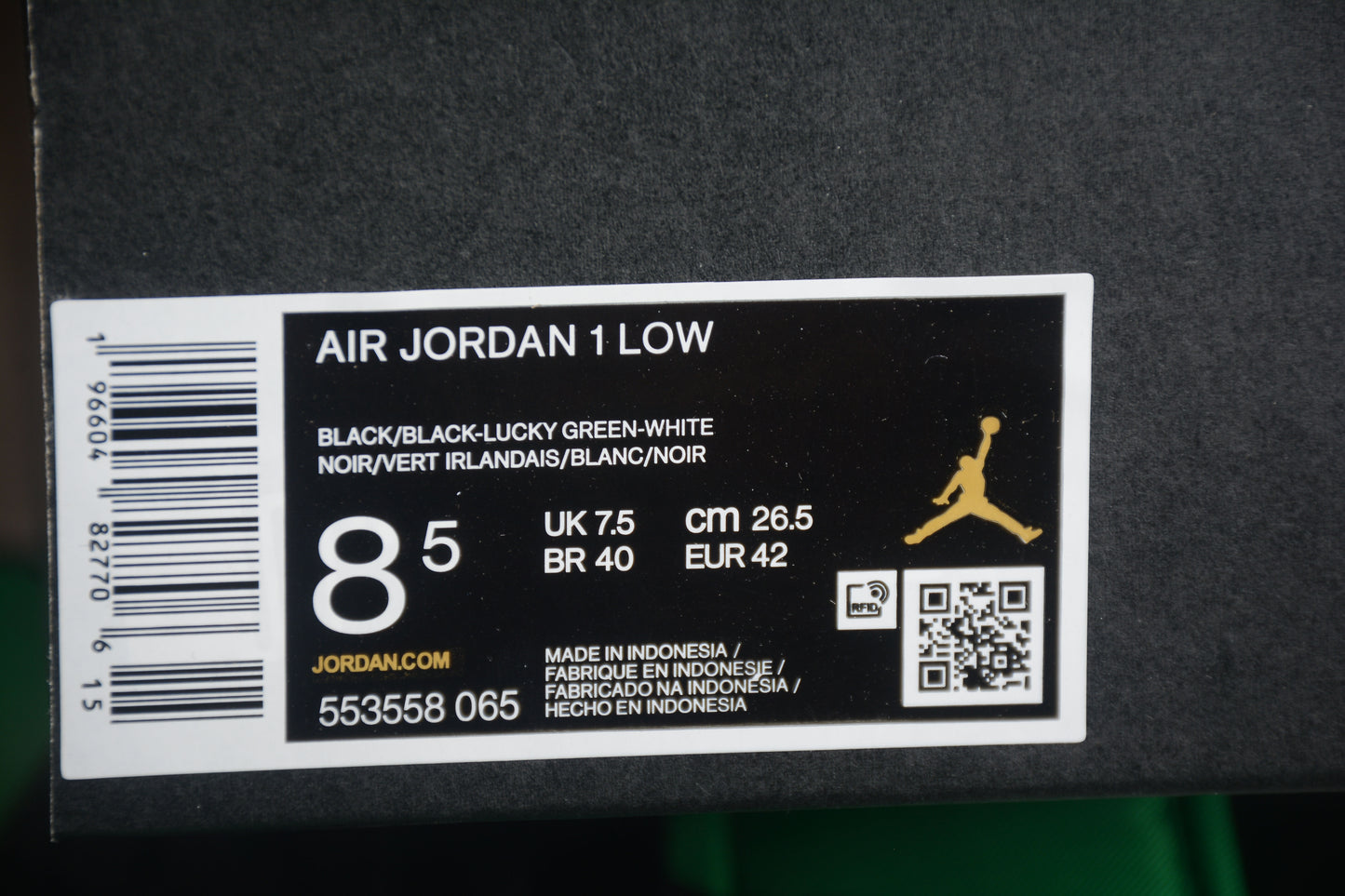 Air Jordan 1 Low ‘Black Lucky Green’