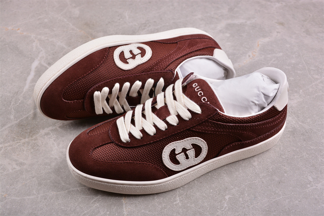 Gucci Interlocking G Brown Suede Low Top Sneakers - Best Reps Website 2025
