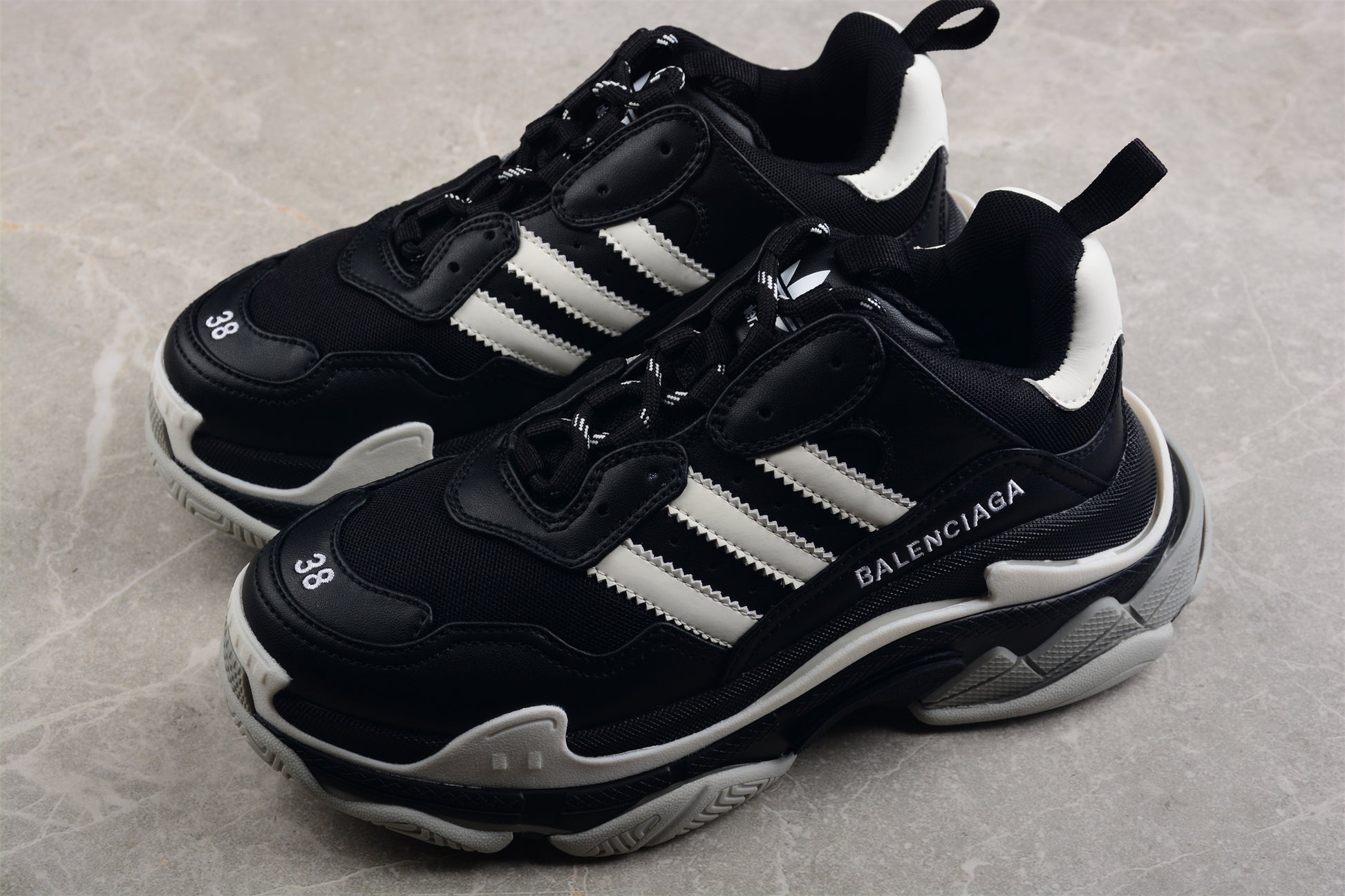 Balenciaga x Adidas Triple S – Black - Best Reps Website 2025