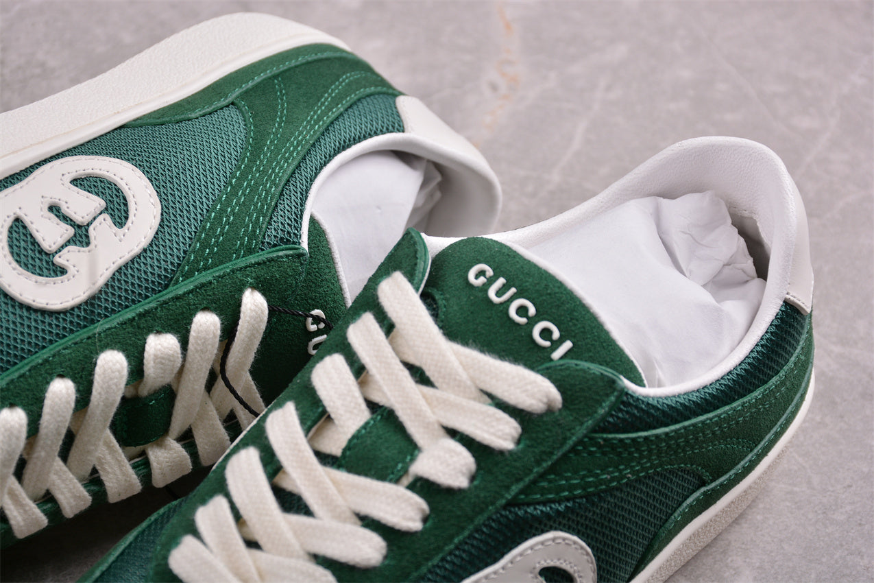 Gucci Interlocking G Green Suede Low Top Sneakers - Best Reps Website 2025