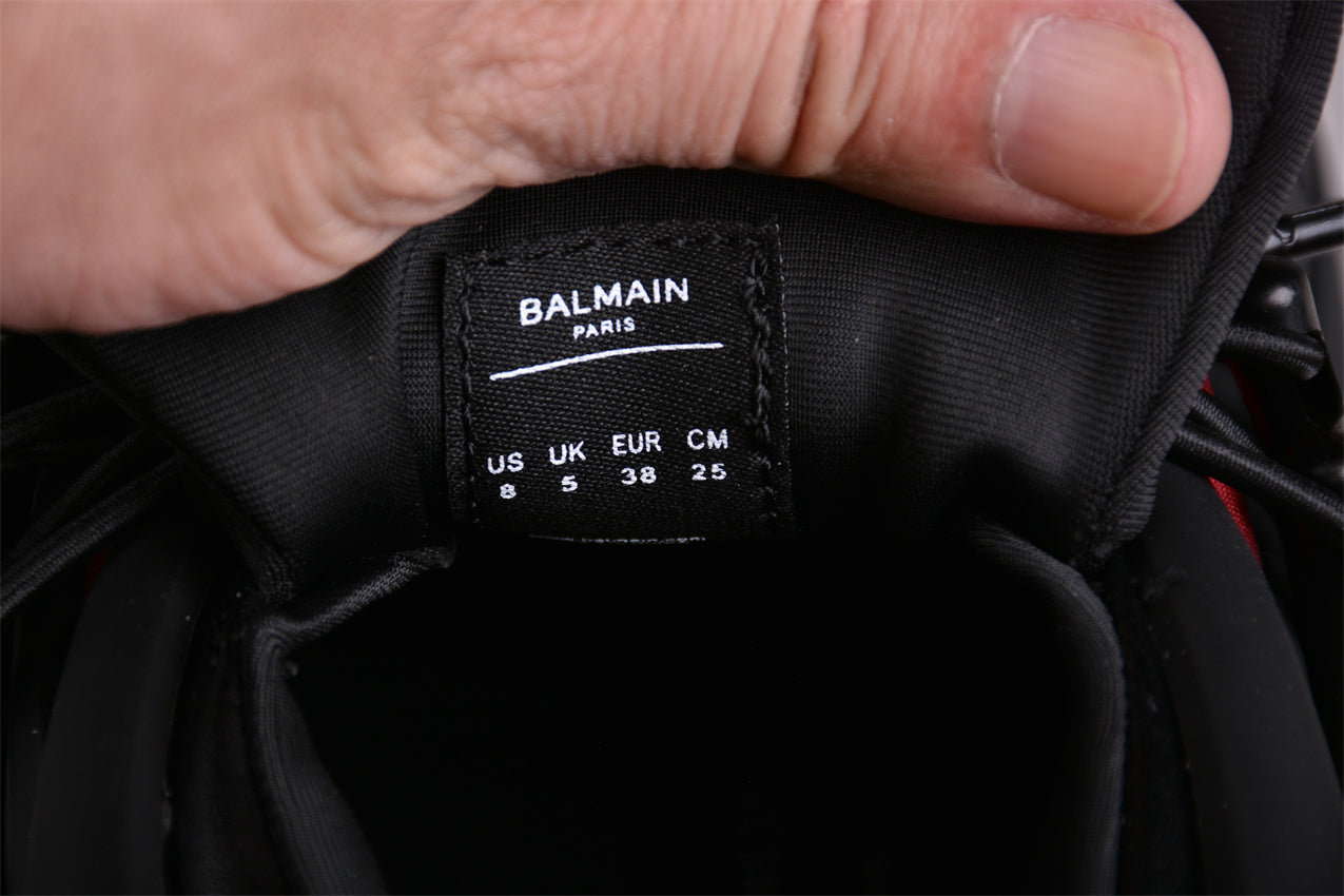 Balmain Unicorn Sneakers Light Black/Red – Neoprene &amp; Leather - Best Reps Website 2025