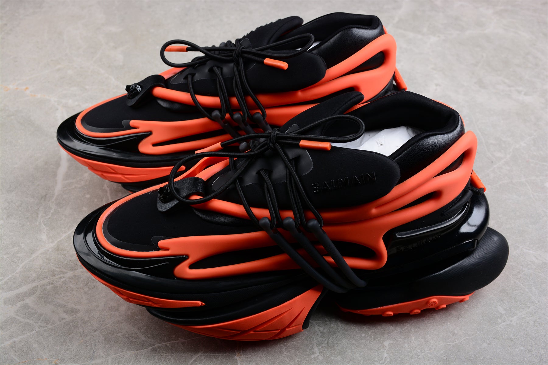 Balmain Unicorn Sneakers in Black/Orange – Neoprene &amp; Leather - Best Reps Website 2025