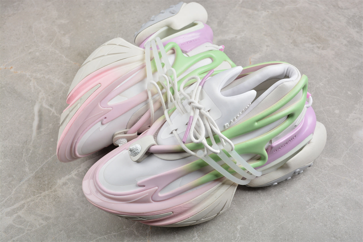 Balmain Unicorn Trainers in Neoprene and Leather Light Pink/Jade - Best Reps Website 2025