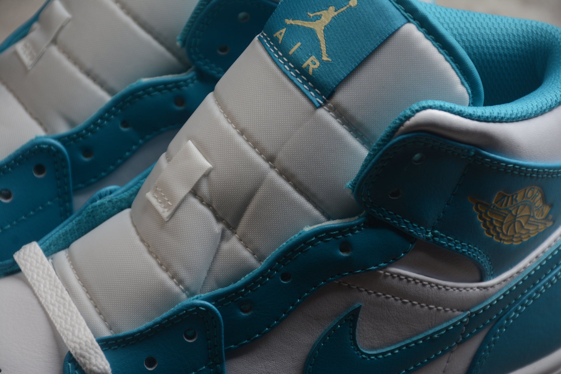 Nike Air Jordan 1 Mid "Aquatone Celestial Gold White" - Best Reps Website 2025