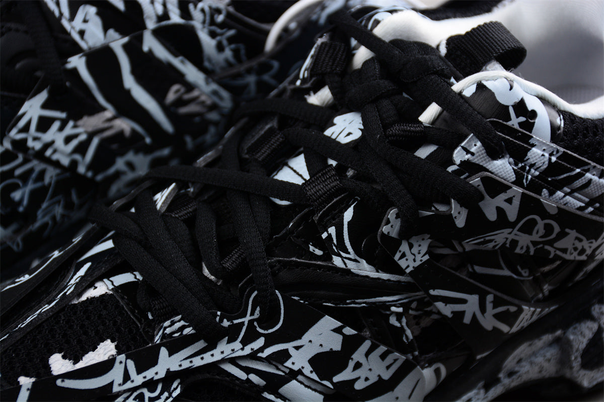 Balenciaga Track Graffiti Sneakers – Black/White - Best Reps Website 2025