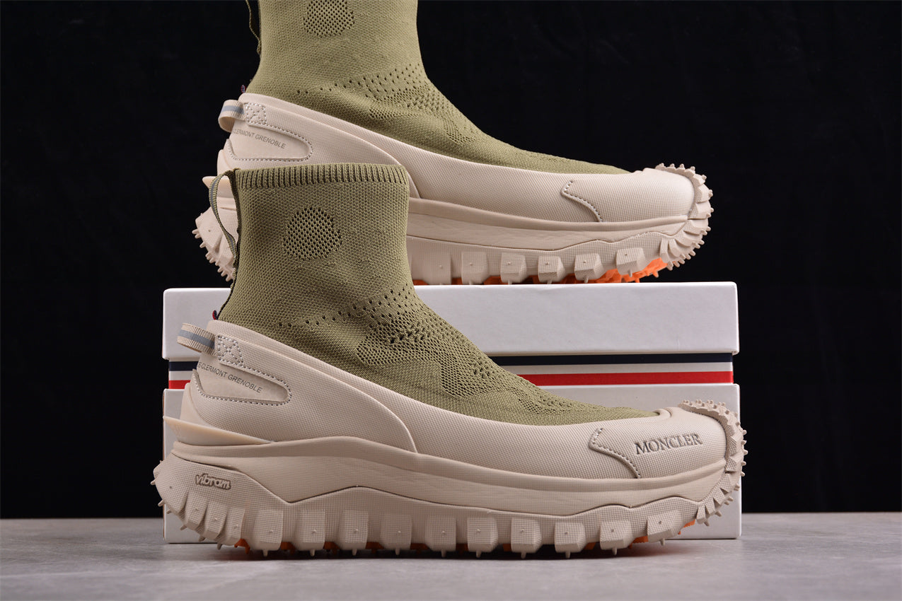 Moncler Trailgrip Sock Sneakers 'Green/Beige' - Best Reps Website 2025