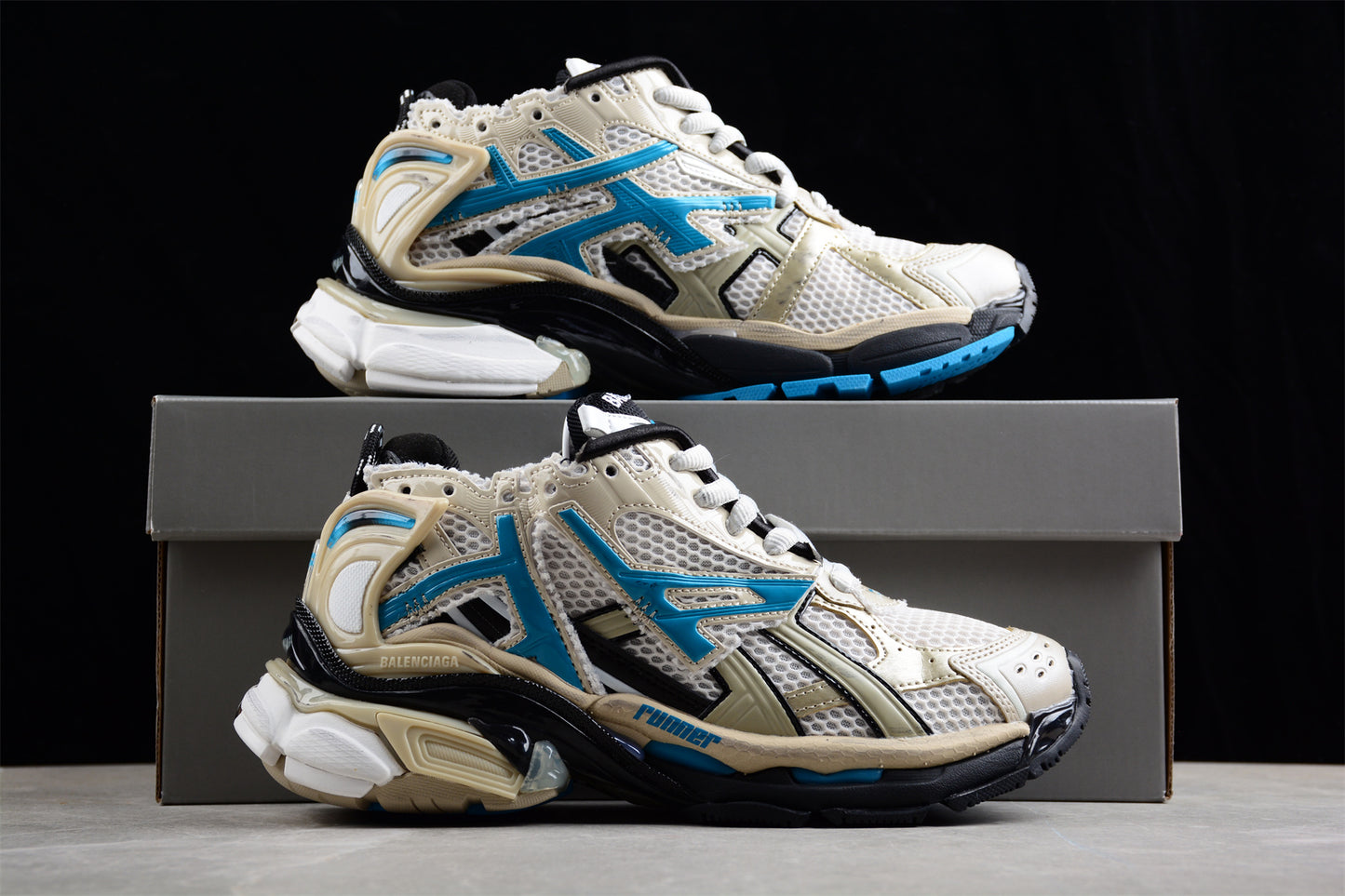Balenciaga Runner – White/Beige/Blue - Best Reps Website 2025