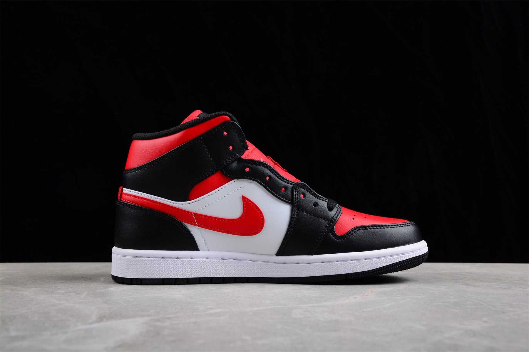 Nike Air Jordan 1 Mid "White Black Red Bred Toe" - Best Reps Website 2025