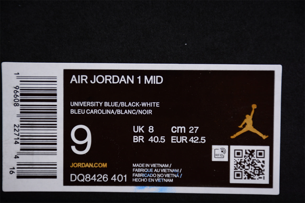 Air Jordan 1 Mid "University Blue/Black-White" - Best Reps Website 2025