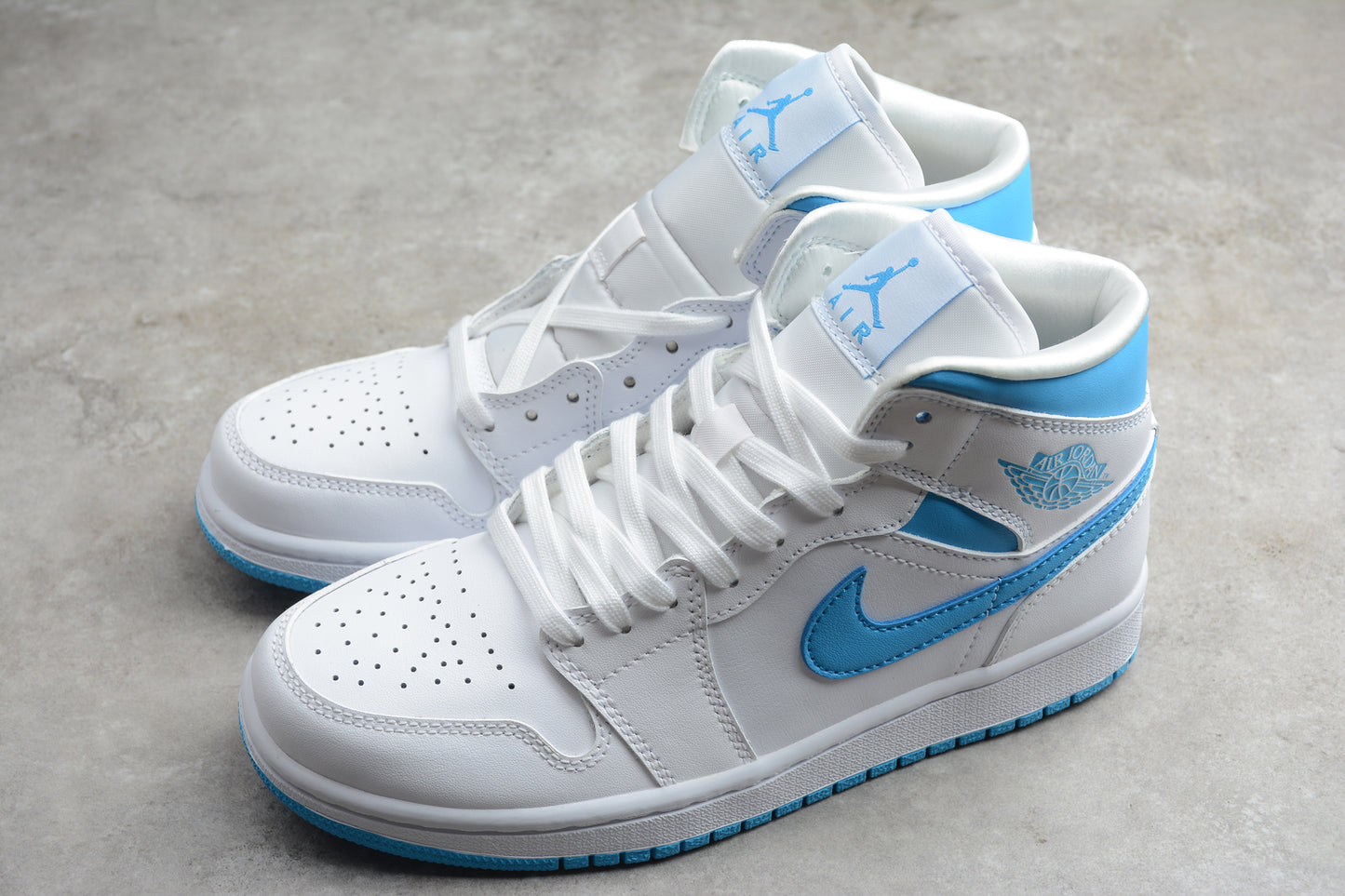 Nike Air Jordan 1 Mid "UNC White Dark Powder Blue" - Best Reps Website 2025