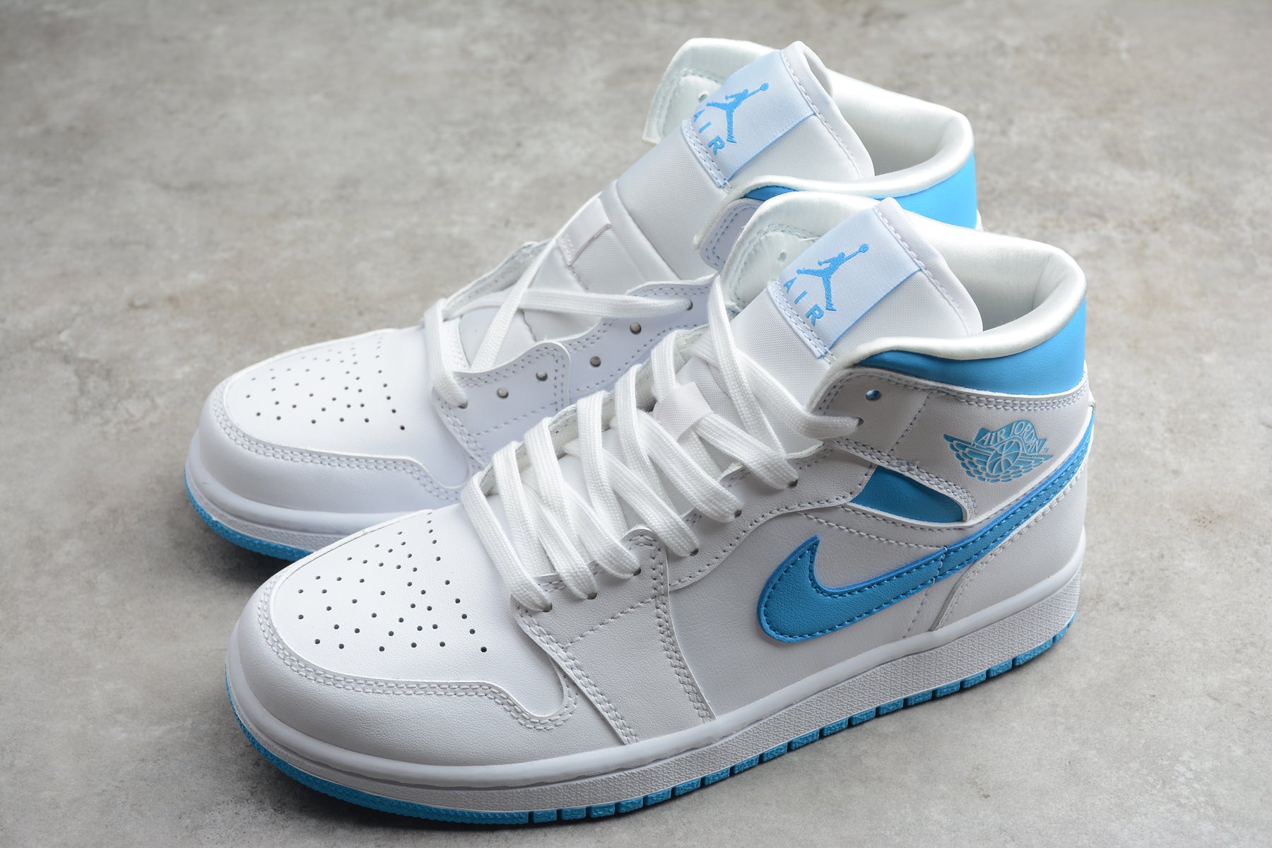 Nike Air Jordan 1 Mid "UNC White Dark Powder Blue" - Best Reps Website 2025