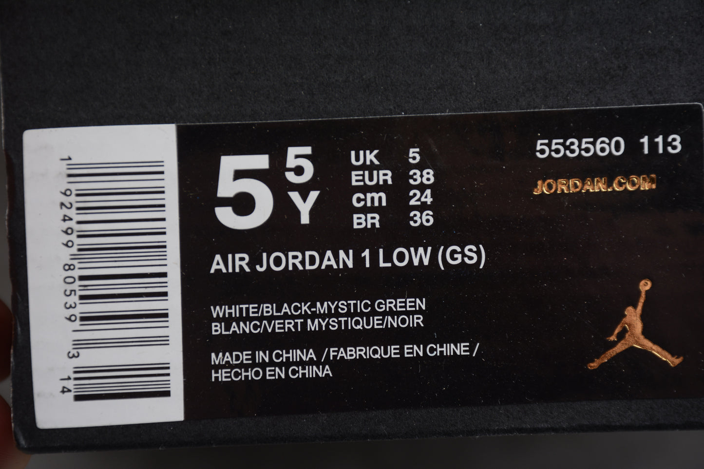 Air Jordan 1 Low GS "Mystic Green"