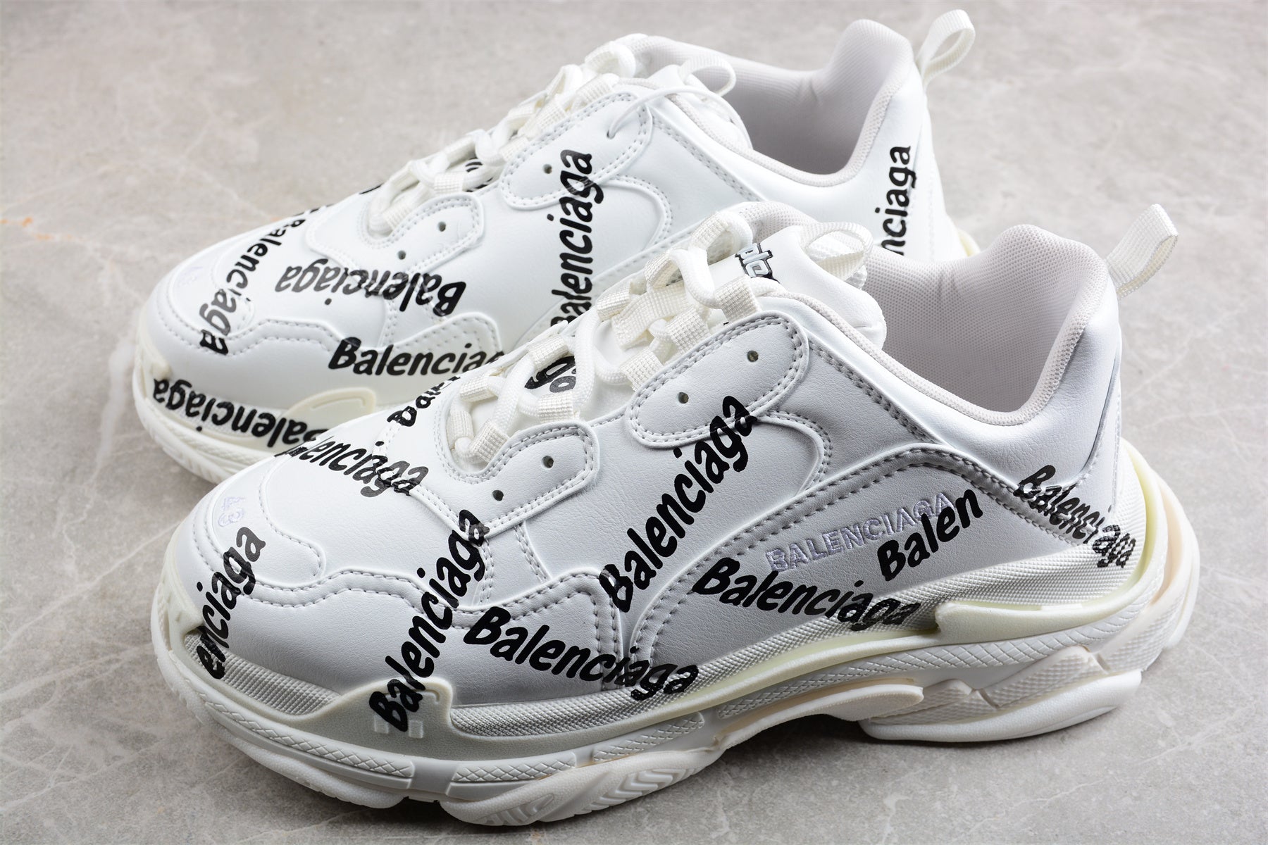 Balenciaga Triple S – Allover Logo White - Best Reps Website 2025