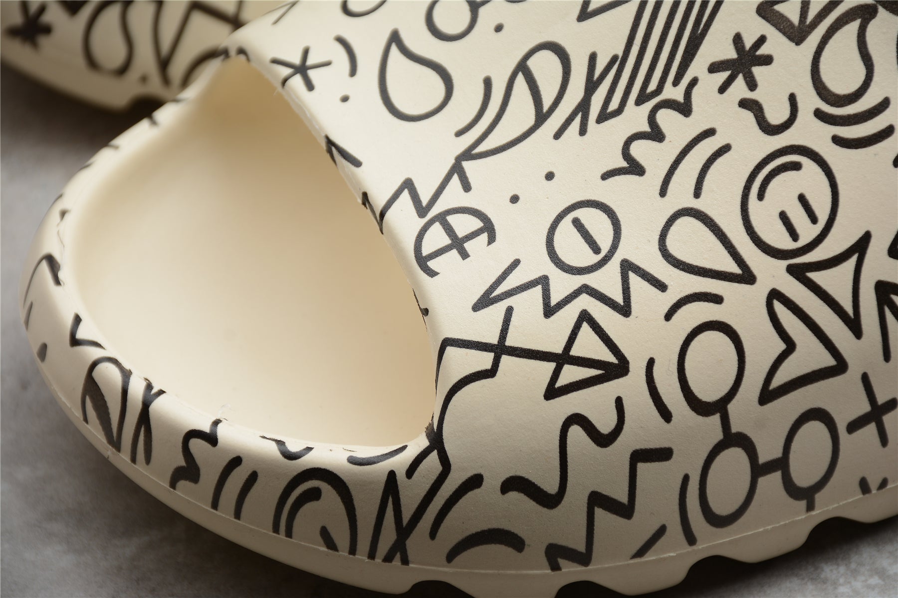 adidas Yeezy Slide "Bone White Black Graffiti" - Best Reps Website 2025