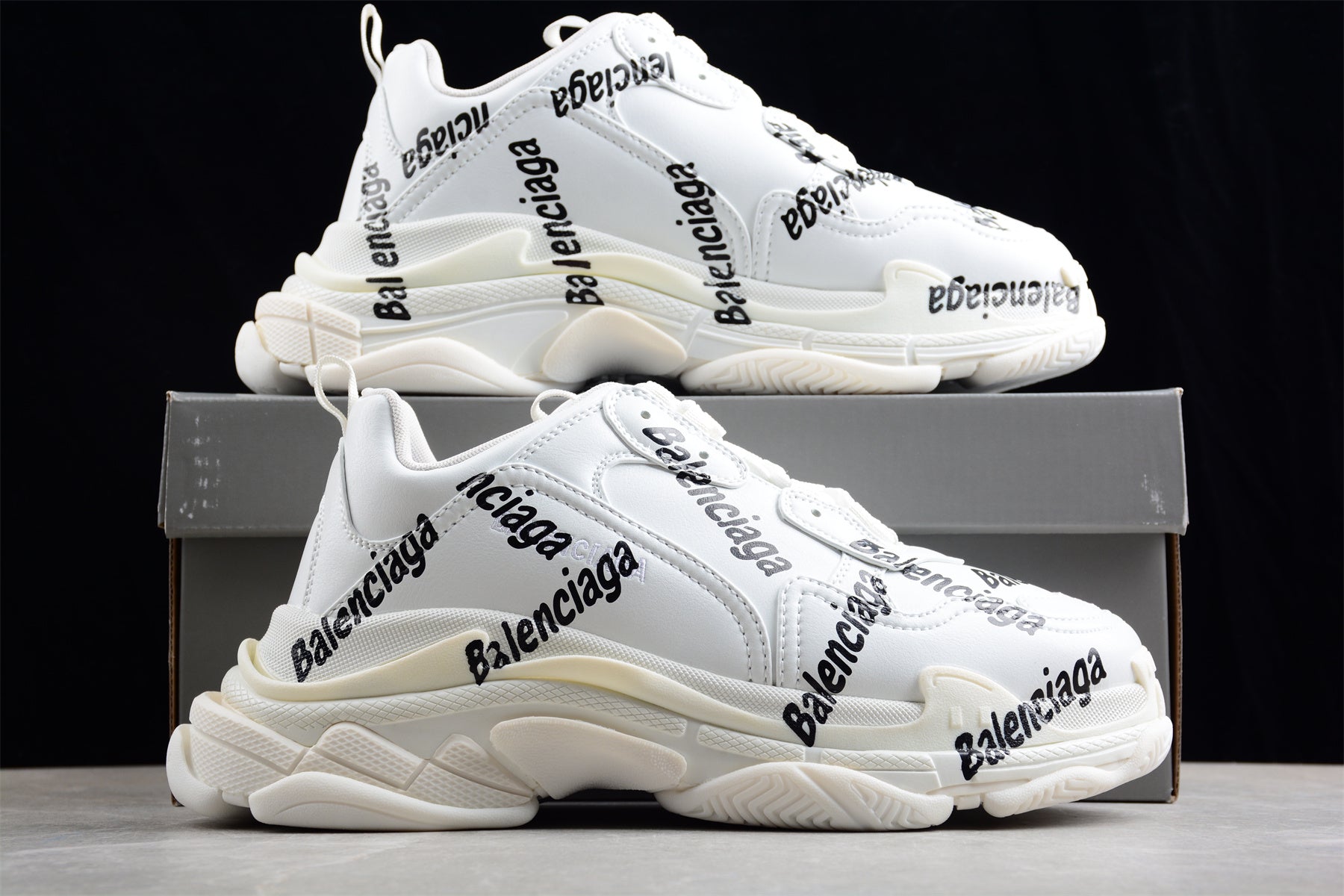 Balenciaga Triple S – Allover Logo White - Best Reps Website 2025