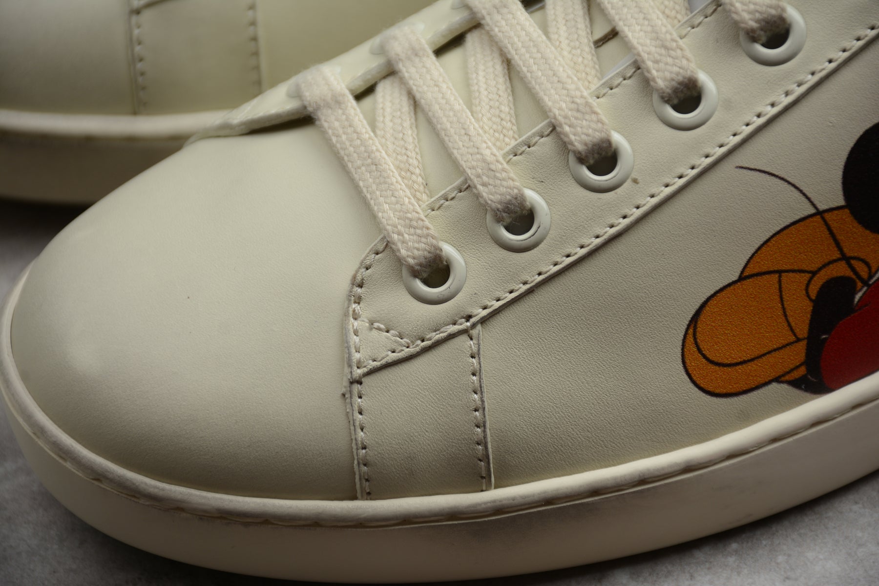 Gucci Ace x Disney "Mickey Mouse" Ivory Leather Sneaker - Best Reps Website 2025