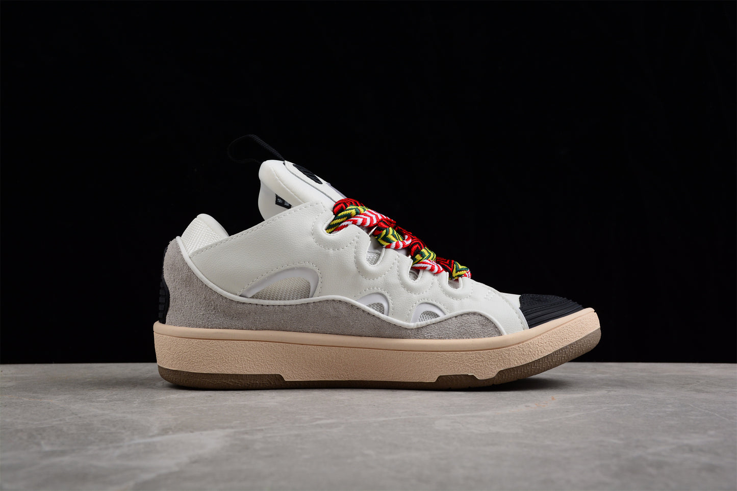 Lanvin Leather Curb Sneaker 'White Ivory'
