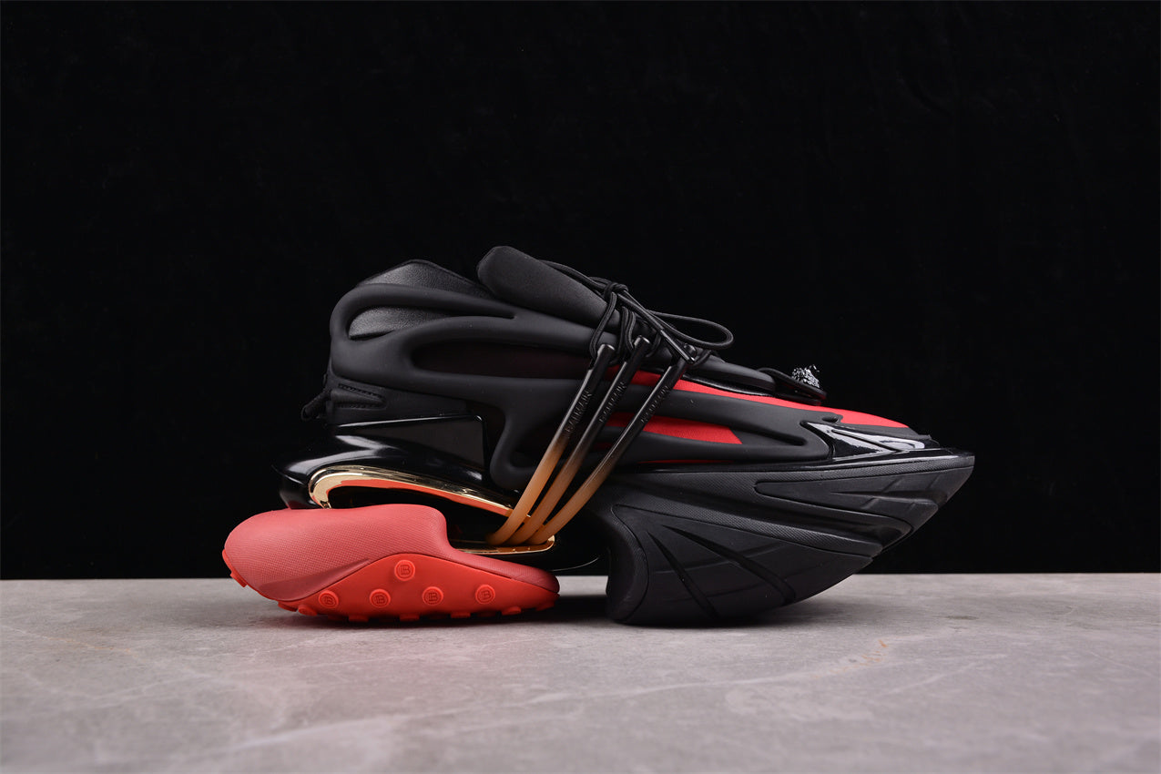 Balmain Unicorn Sneakers Light Black/Red – Neoprene &amp; Leather - Best Reps Website 2025