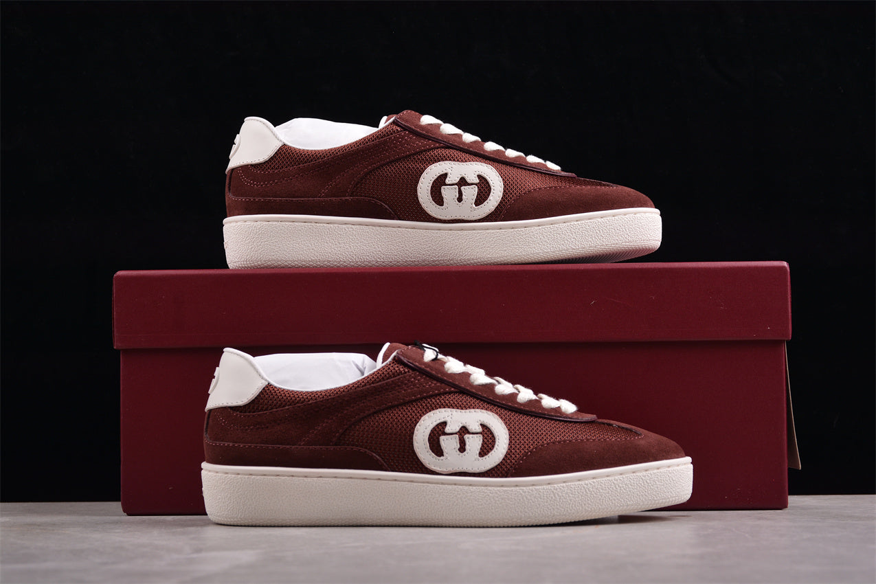 Gucci Interlocking G Brown Suede Low Top Sneakers - Best Reps Website 2025