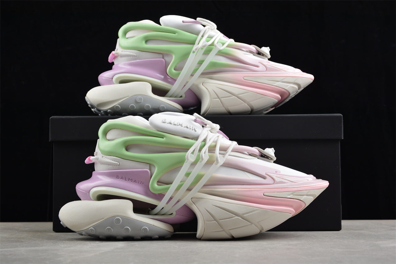 Balmain Unicorn Trainers in Neoprene and Leather Light Pink/Jade - Best Reps Website 2025