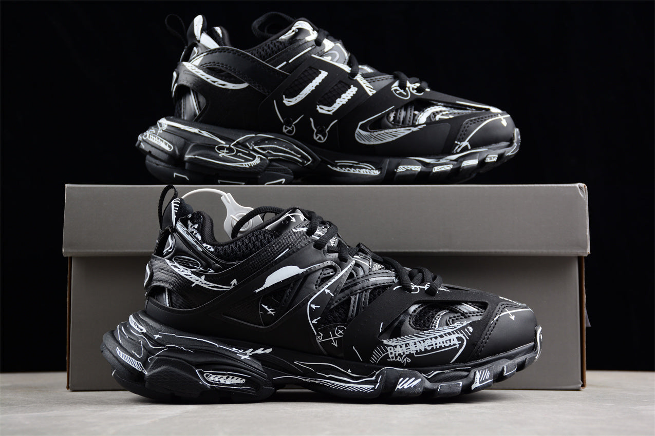 Balenciaga Track Sketch-Print Panelled Sneaker - Best Reps Website 2025