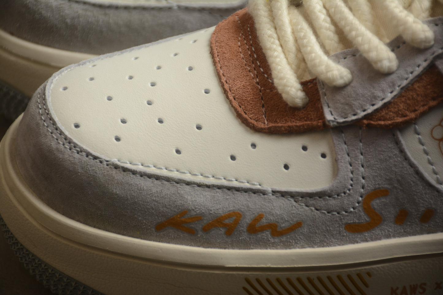 Custom Nike Air Force 1 x KAWS x Sesame Street – Beige/Grey