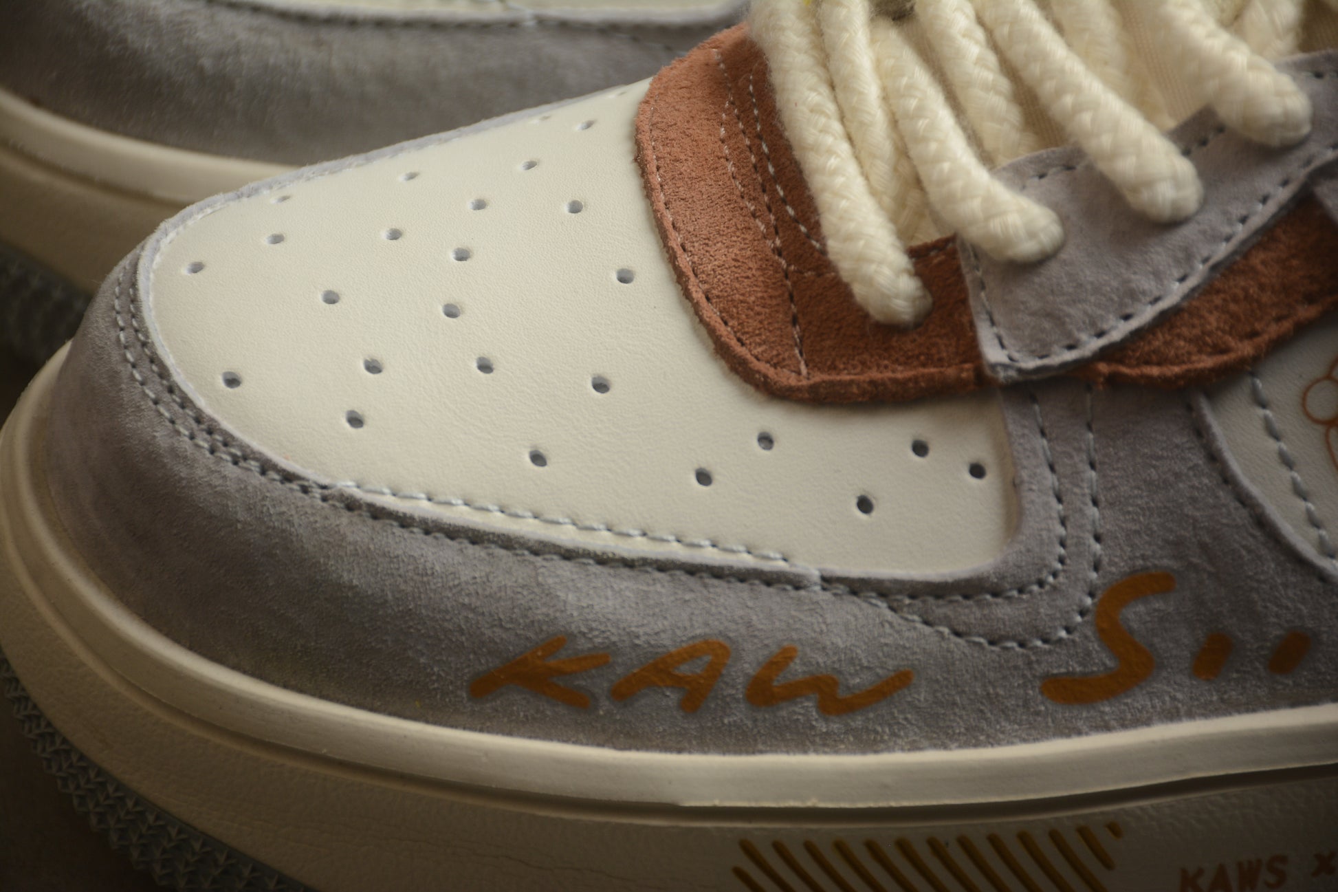 Custom Nike Air Force 1 x KAWS x Sesame Street – Beige/Grey