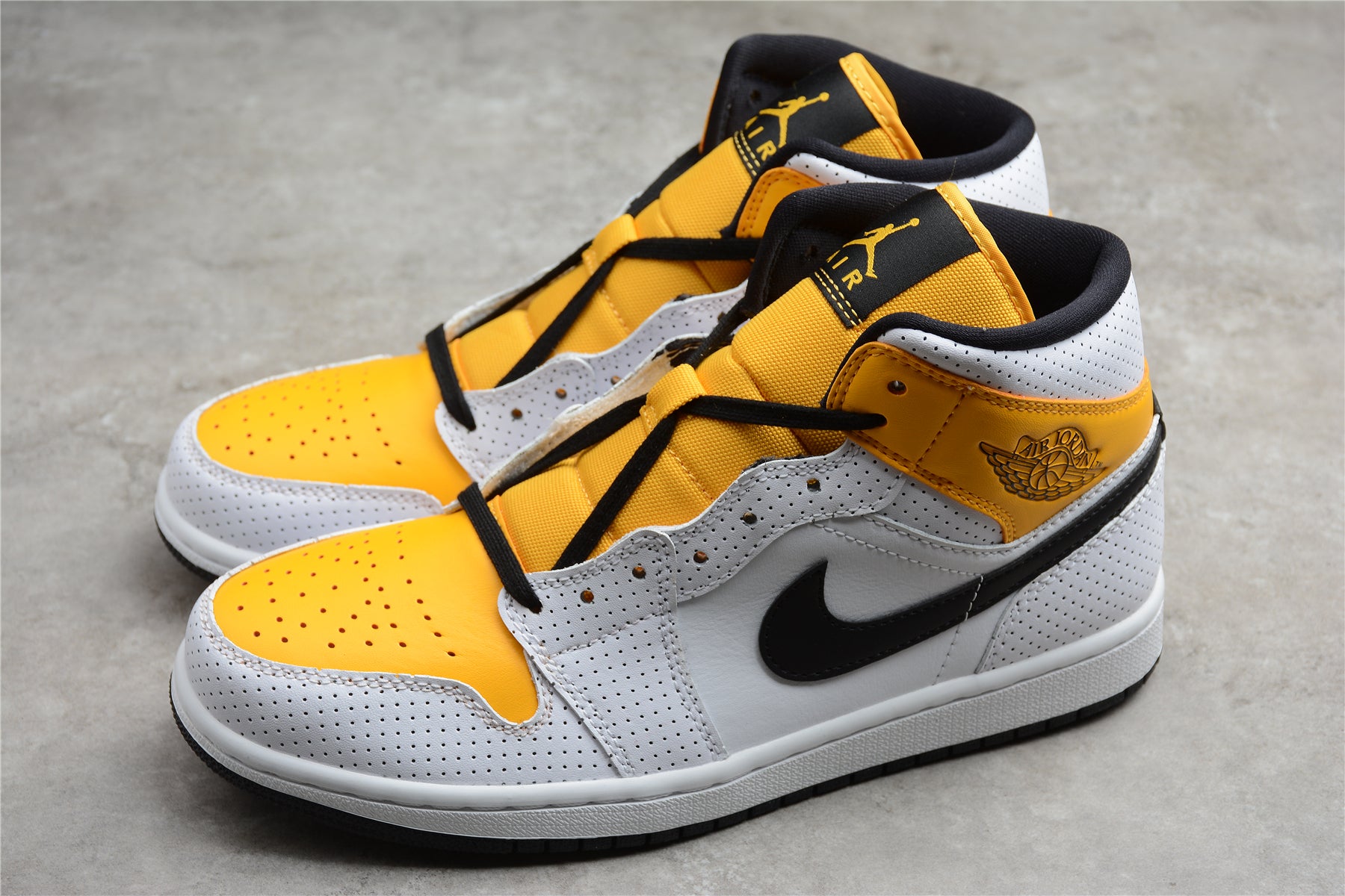 Air Jordan 1 Mid Perforated White University Gold - Best Reps Website 2025
