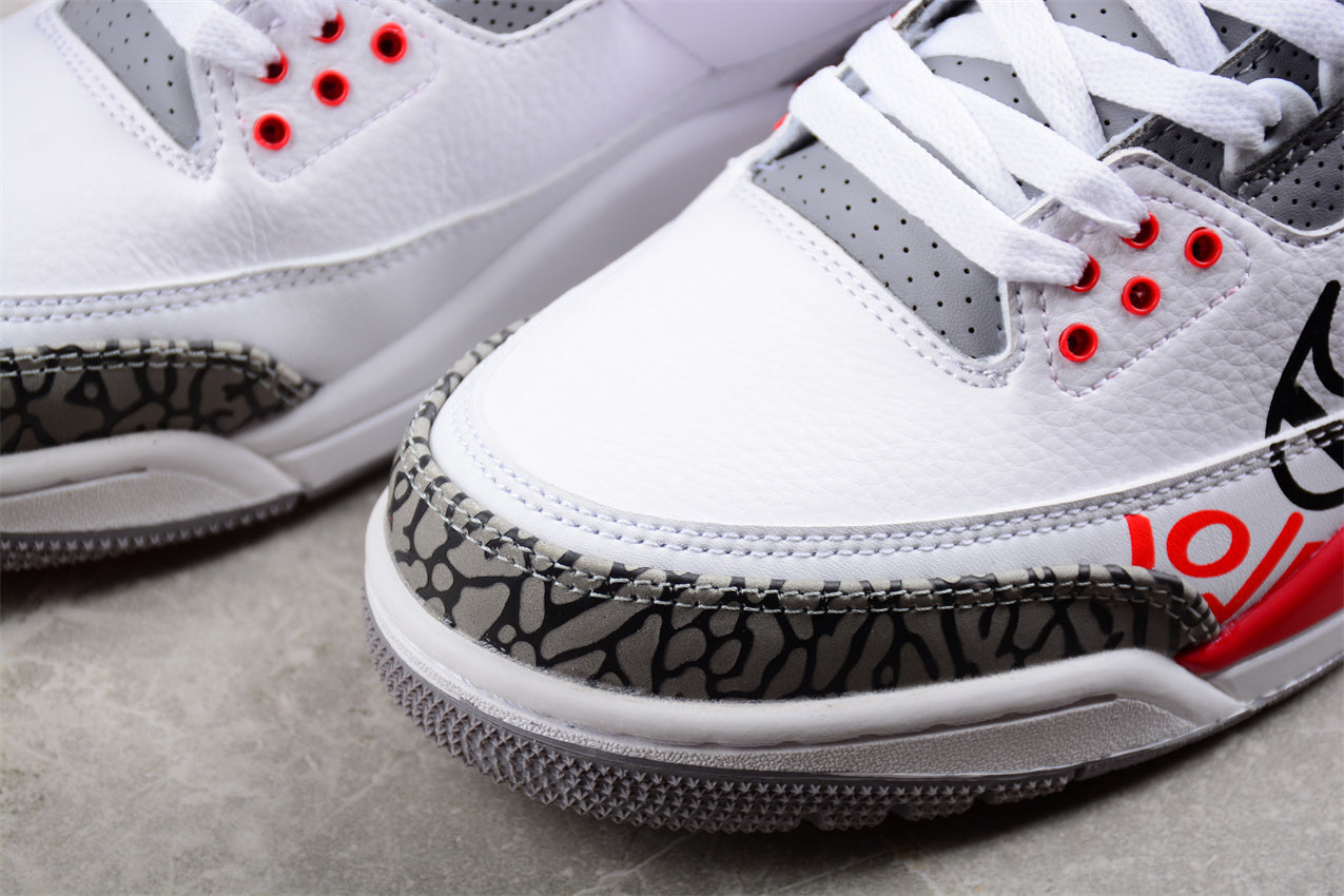 Air Jordan 3 OG Fire Red DIY "Love Basketball" Shoes - Best Reps Website 2025