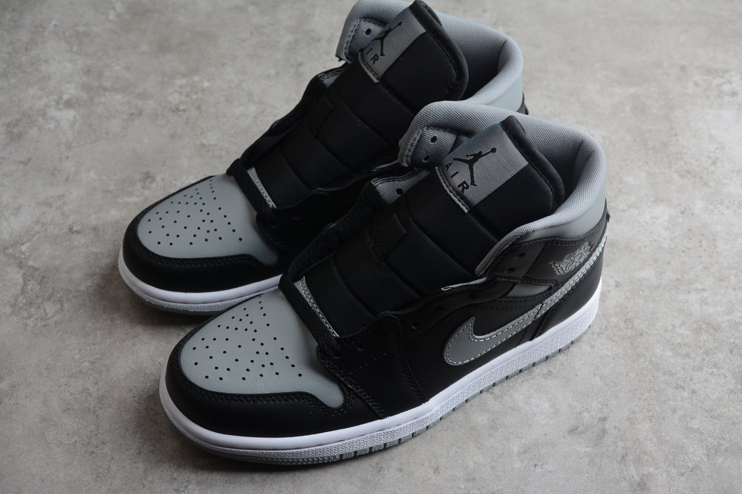 Nike Air Jordan 1 Mid Black/Particle Grey/White - Best Reps Website 2025