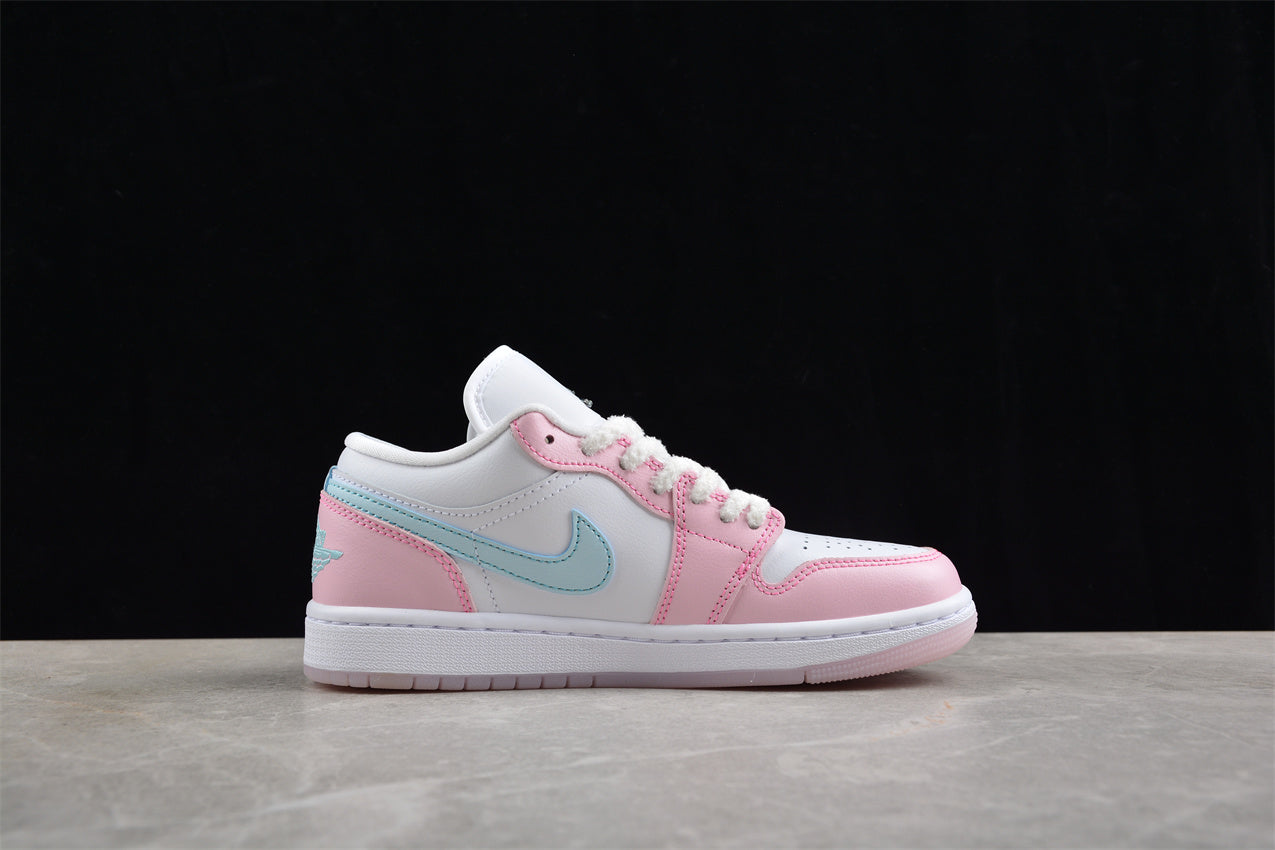 NIKE AIR JORDAN 1 LOW “White/Pink Foam/Glacier Blue”