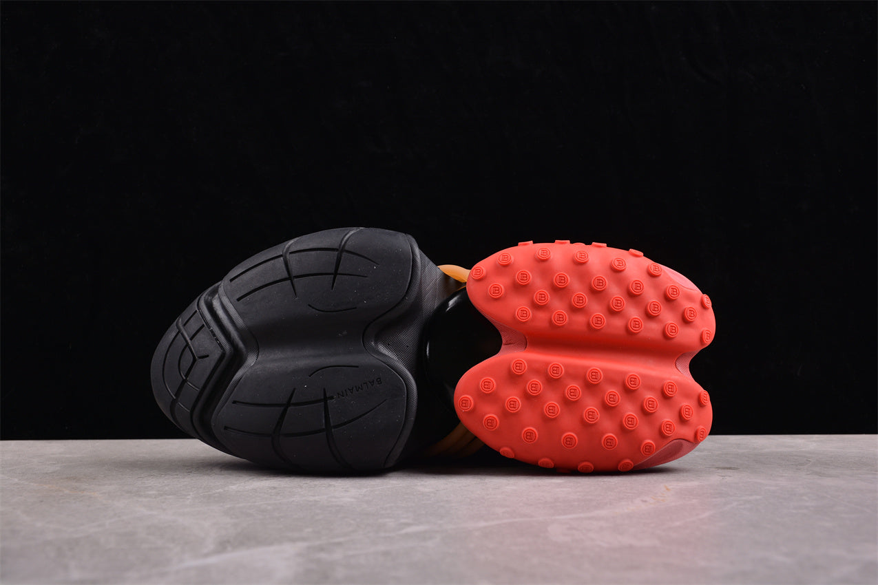 Balmain Unicorn Sneakers Light Black/Red – Neoprene &amp; Leather - Best Reps Website 2025