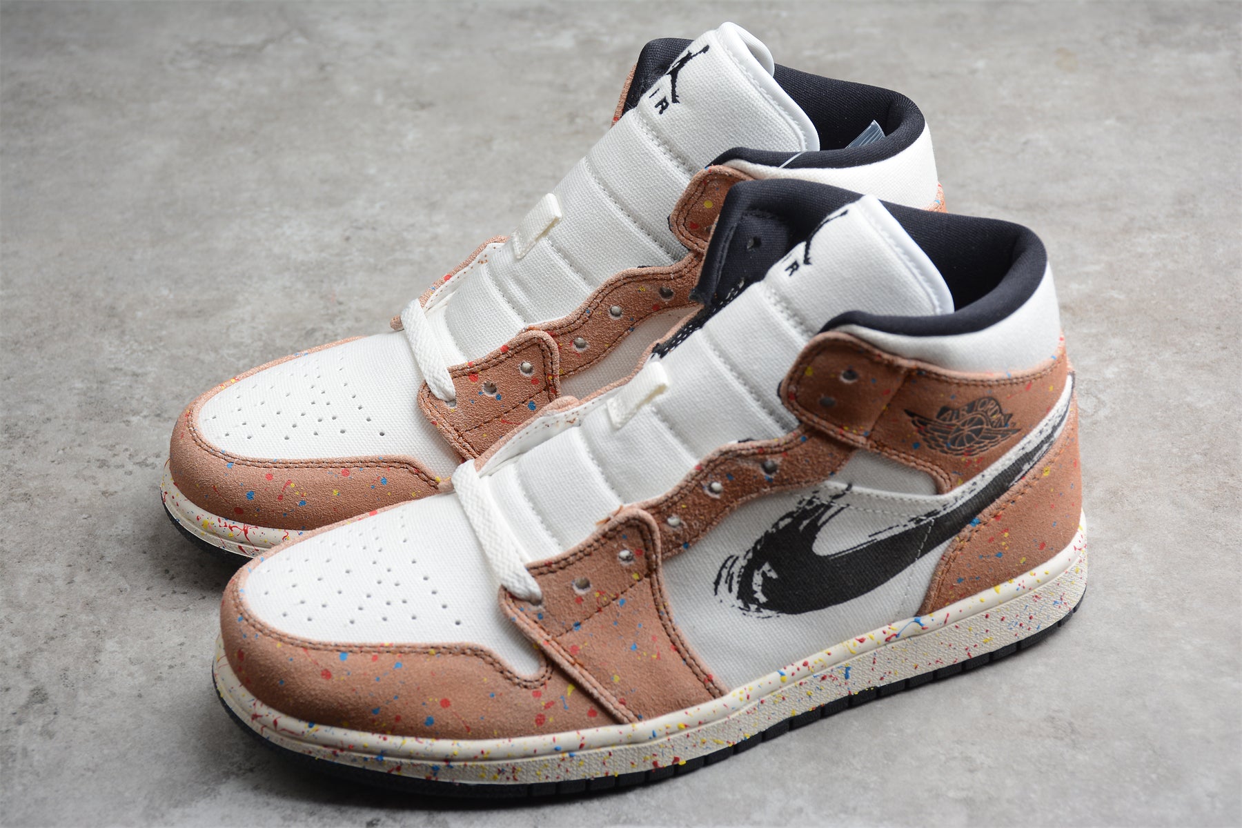 Air Jordan 1 Mid SE GS "Brushstroke Paint Splatter" - Best Reps Website 2025