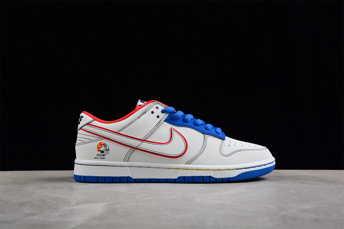 Nike SB Dunk Low "White Rabbit" Blue Red - Best Reps Website 2025