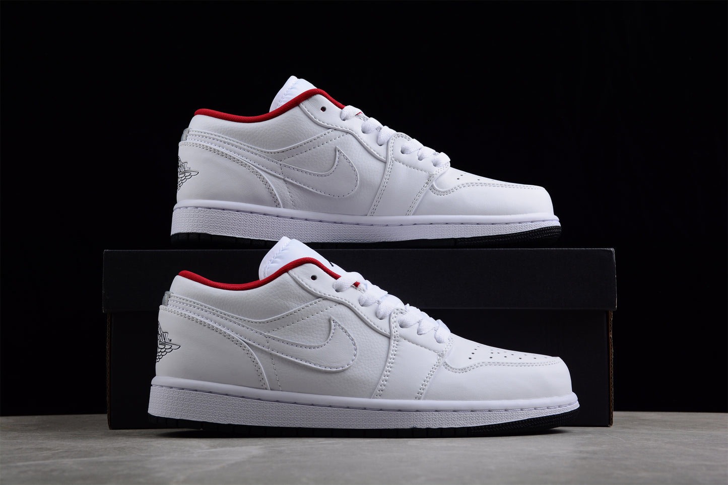 Jordan 1 Low White Gym Red Black (GS)