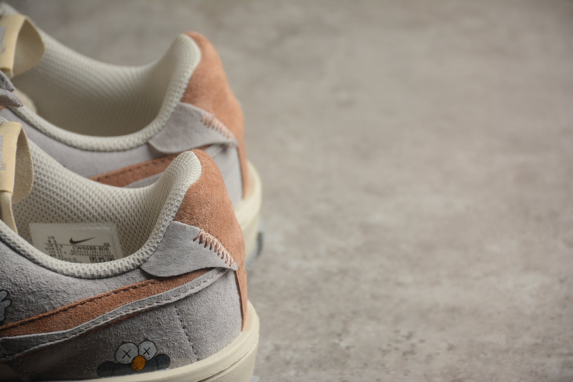 Custom Nike Air Force 1 x KAWS x Sesame Street – Beige/Grey