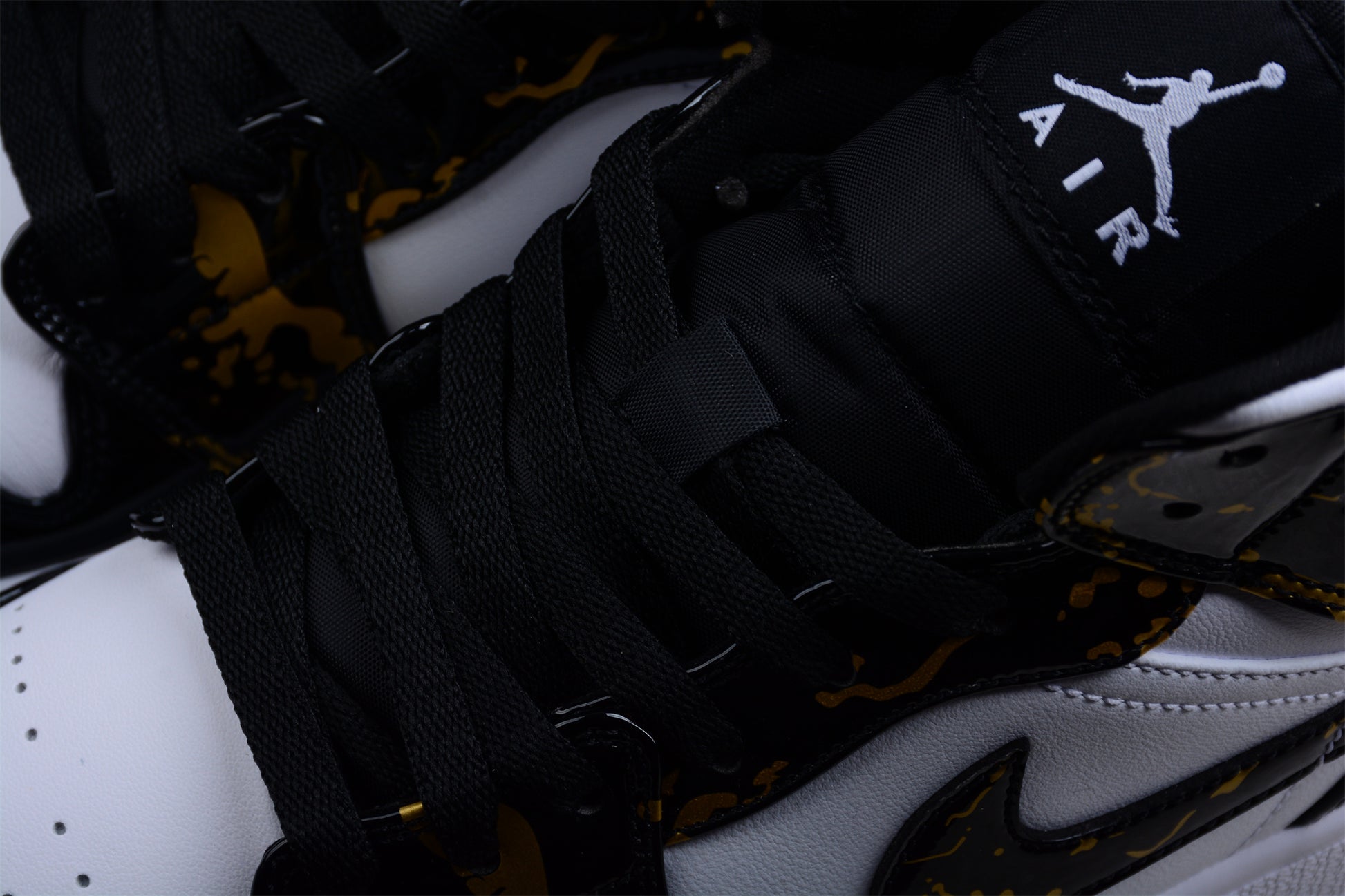 Air Jordan 1 Mid 'Patent Black White Gold' - Best Reps Website 2025